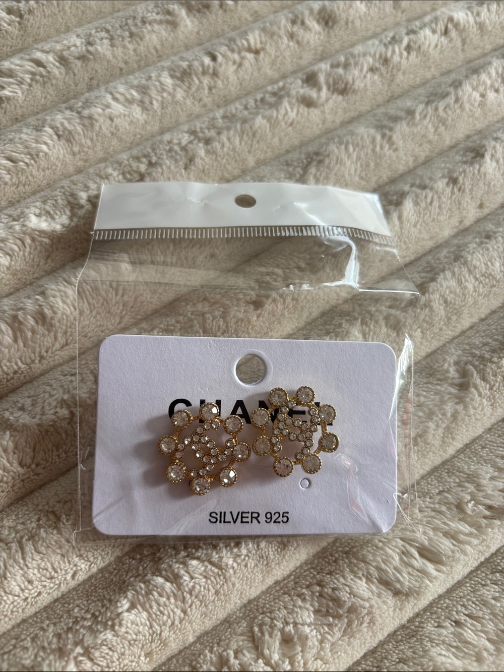 Gold Crystal Cluster Flower Earrings